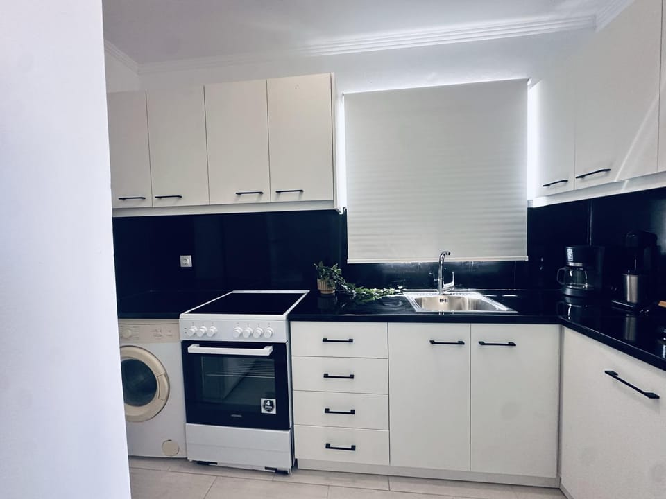 Coffee/tea facilities, washing machine, kitchen