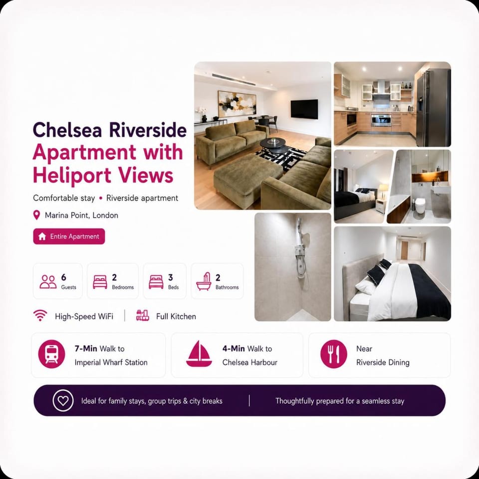 Chelsea Riverside Apartment with Heliport Views Apartment in London Borough of Richmond upon Thames