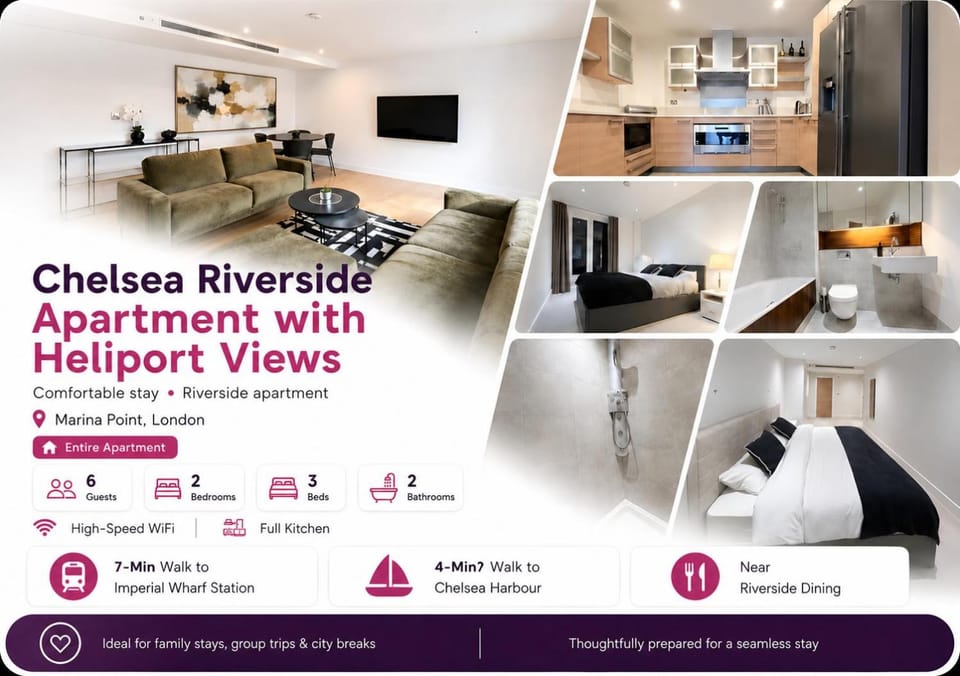Chelsea Riverside Apartment with Heliport Views Apartment in London Borough of Richmond upon Thames
