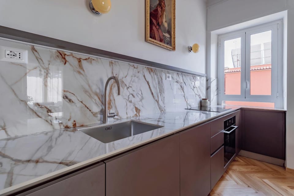 Kitchen or kitchenette, oven, stove