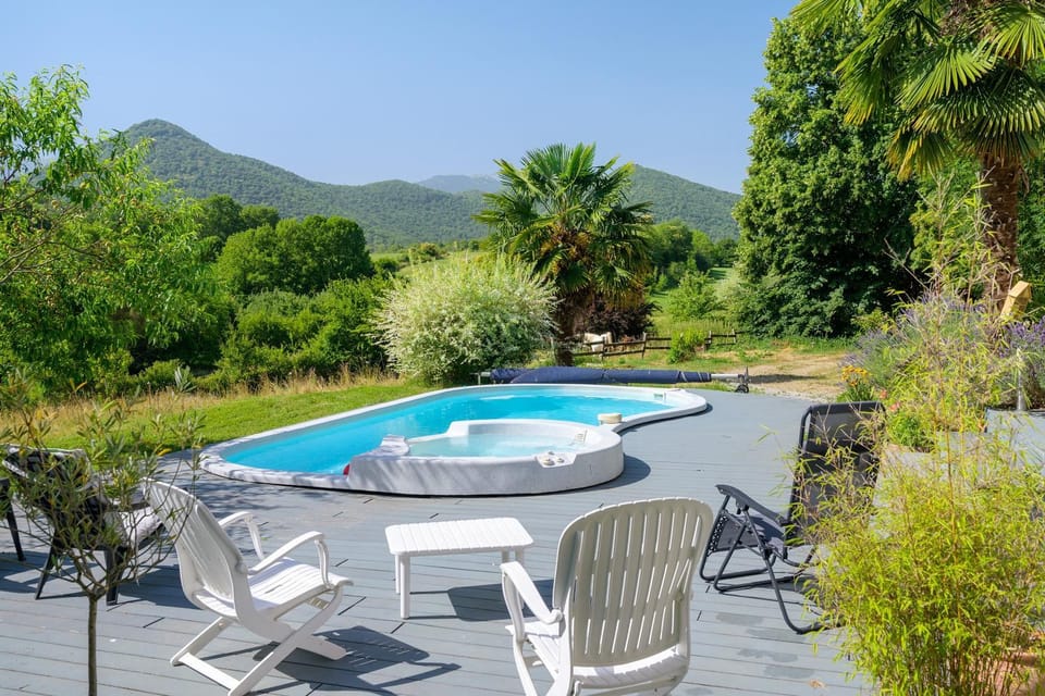 Property building, Living room, Swimming pool