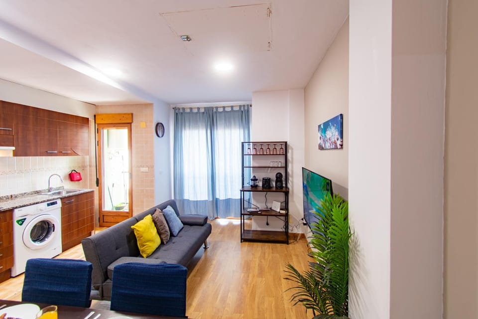 Living room, kitchen