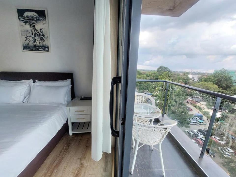 Patio, Bed, Day, Natural landscape, View (from property/room), Balcony/Terrace, Bedroom