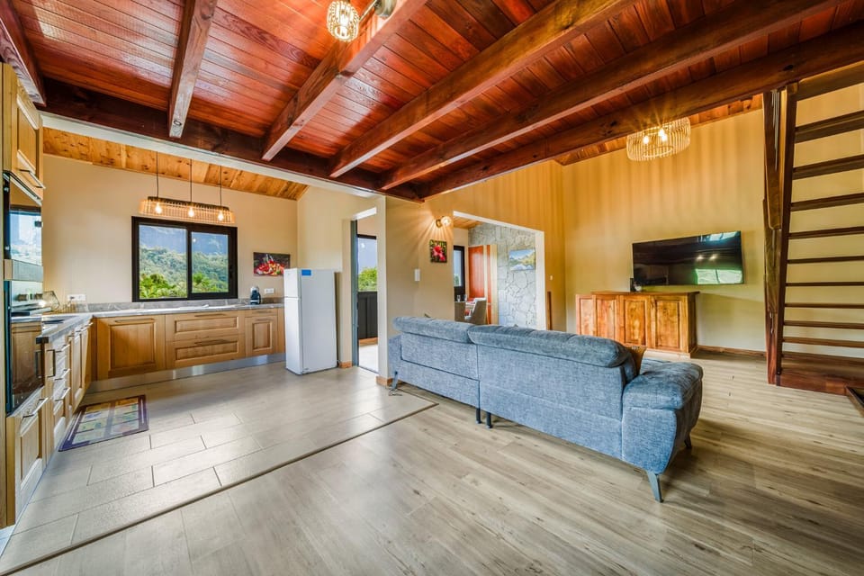 Living room, kitchen