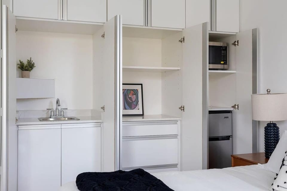 Bed, microwave