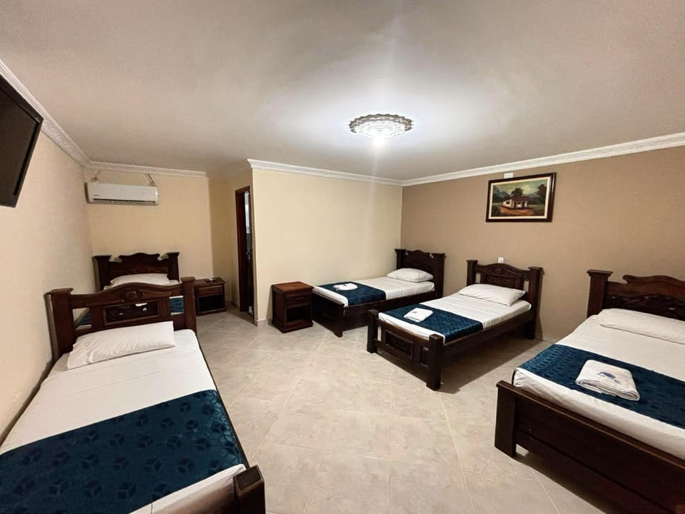 Photo of the whole room, Bedroom, towels, air conditioner