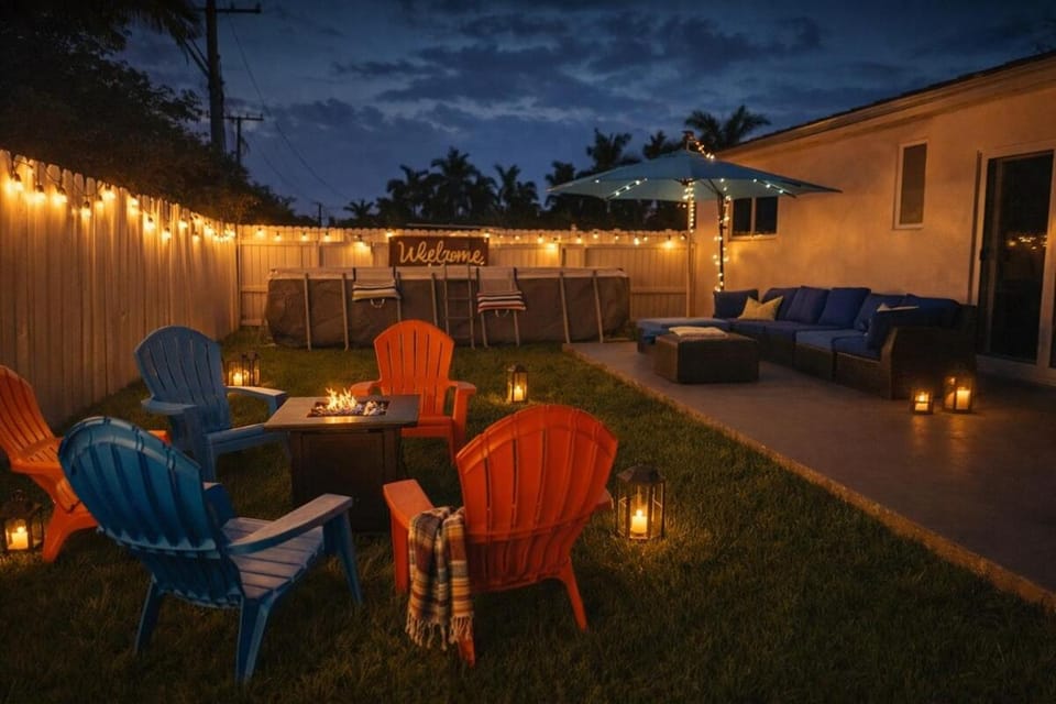 Miami Spacious Retreat BBQ Pool Fire Pit Near Ocean House in Ojus