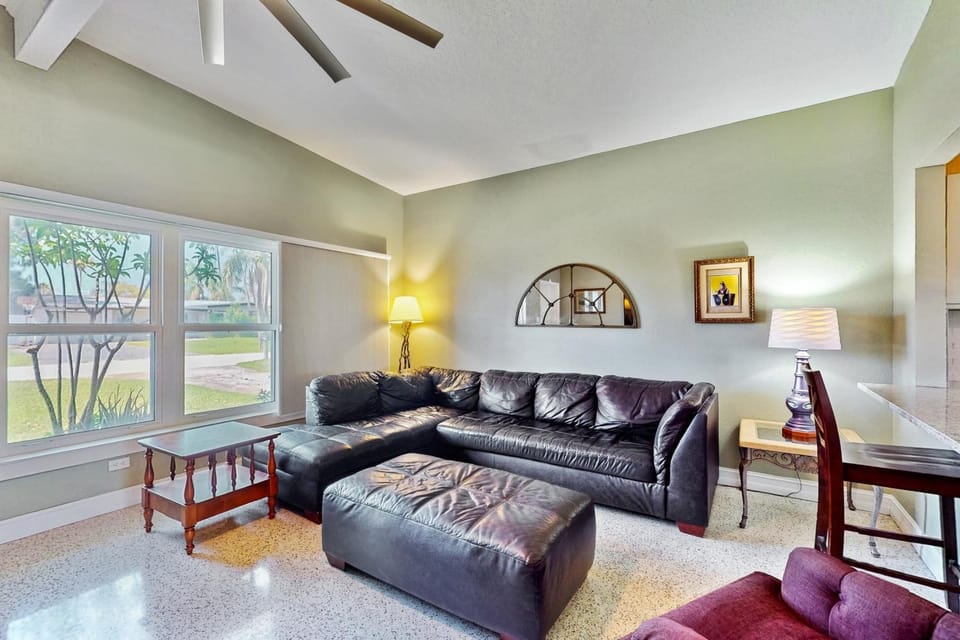 Living room, Seating area, Garden view