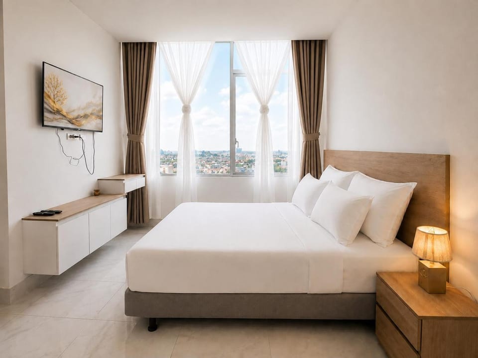 Bed, TV and multimedia, Photo of the whole room, Bedroom