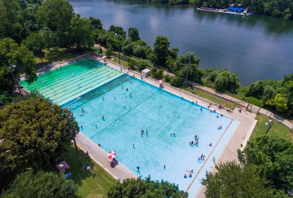 Nearby landmark, Bird's eye view, Lake view, Pool view, Swimming pool