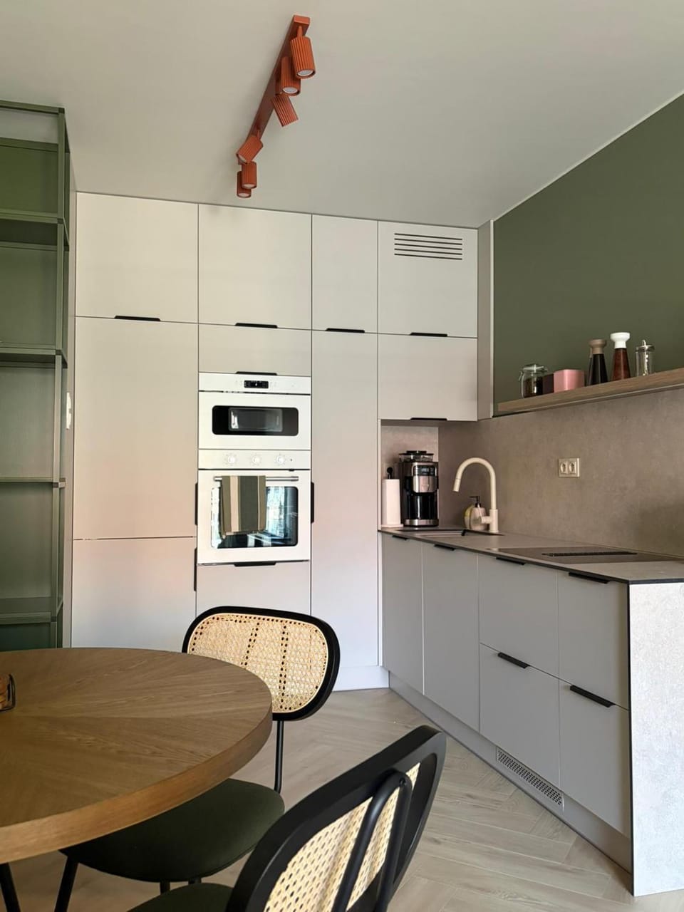 Kitchen or kitchenette, microwave, oven, stove, stove, kitchen