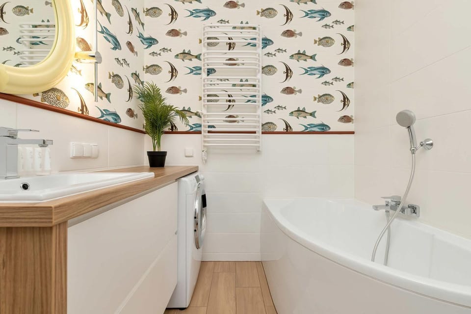 Bathroom, Bath, washing machine