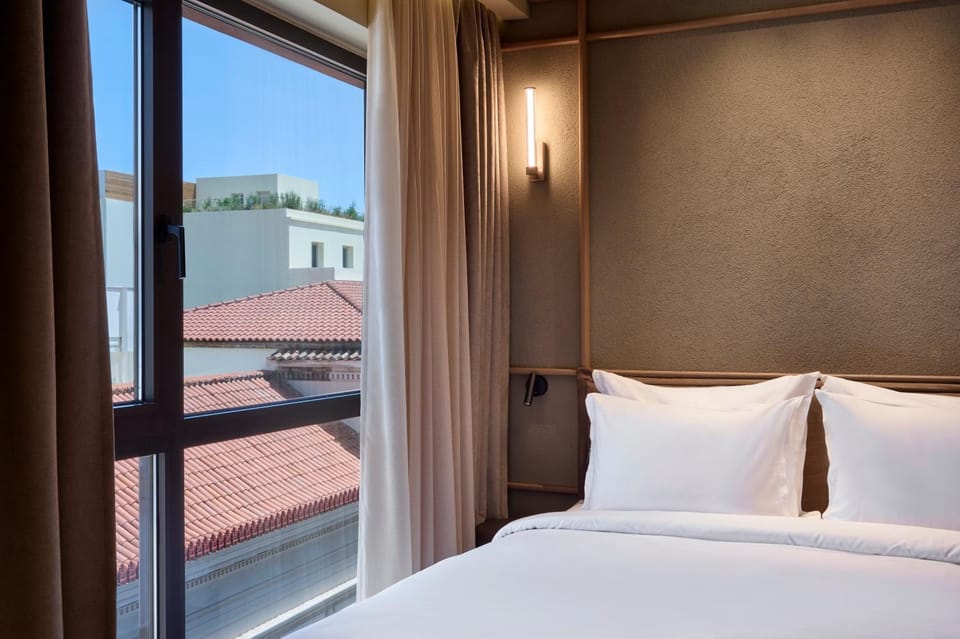 Bed, Bedroom, City view