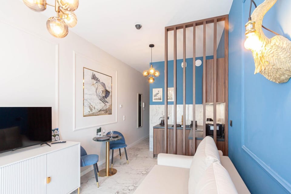 Bed, TV and multimedia, Kitchen or kitchenette, Photo of the whole room, Seating area