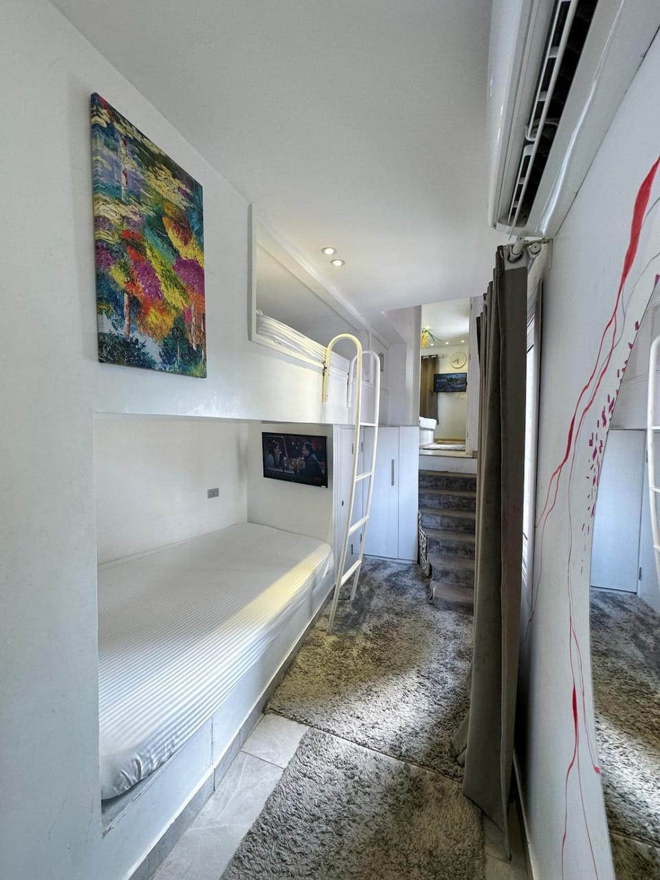 Photo of the whole room, bunk bed