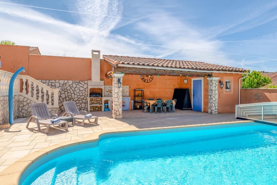 Property building, Living room, Swimming pool