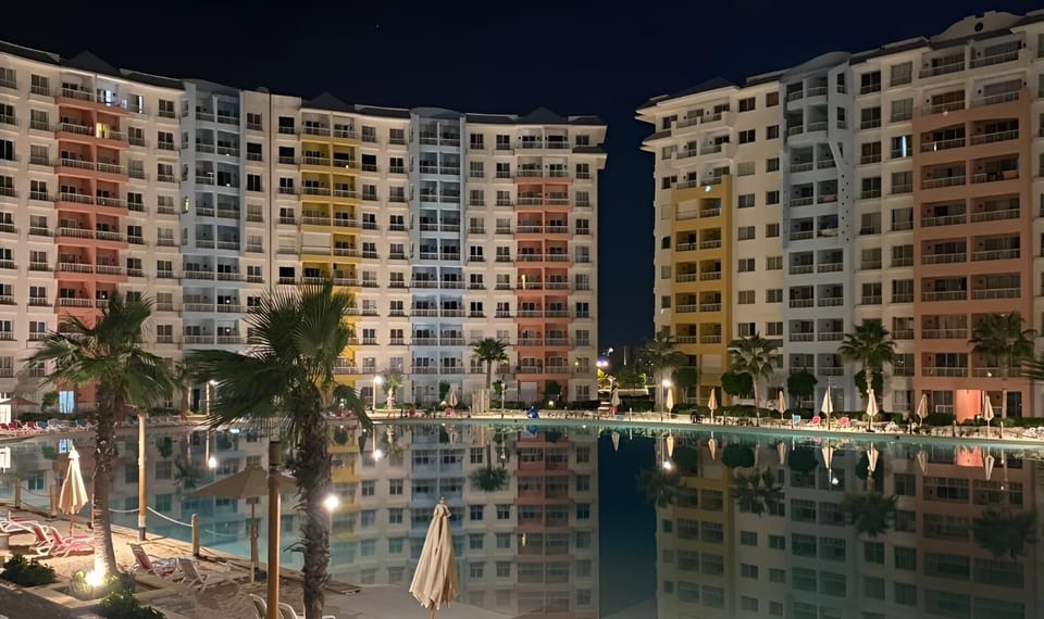 Property building, Night, City view, Pool view, Swimming pool