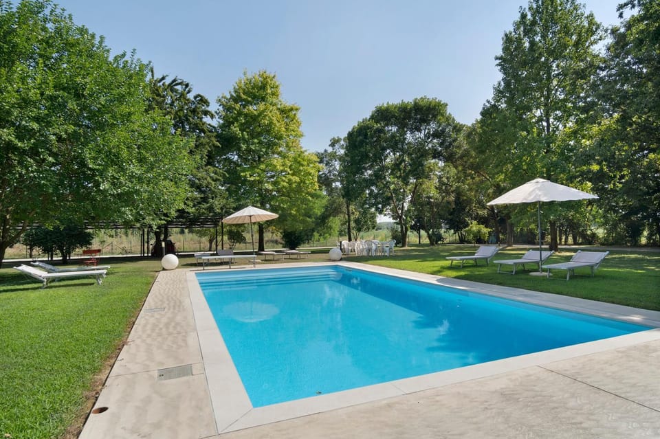 Property building, Living room, Swimming pool