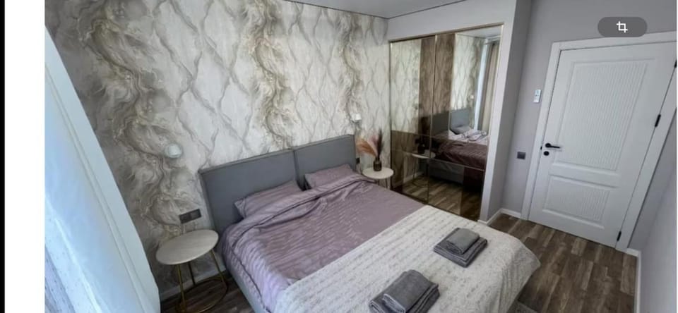 Bed, Photo of the whole room, Bedroom, towels, wardrobe
