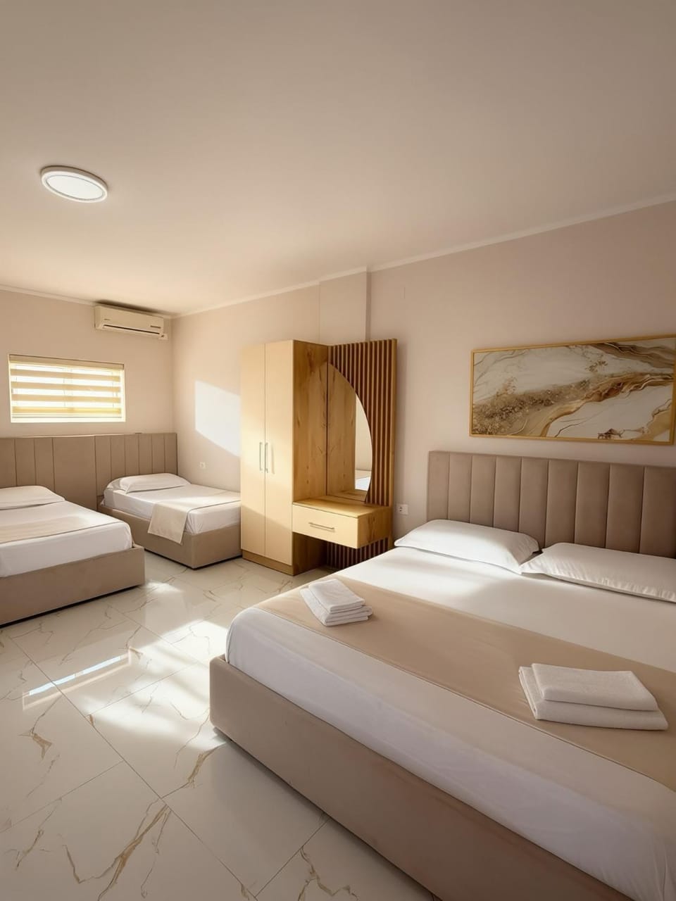 Bed, Photo of the whole room, Bedroom, towels, wardrobe
