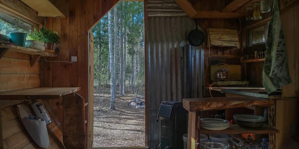 Rustic Cabin on Off-Grid Homestead Cabin in Sweden