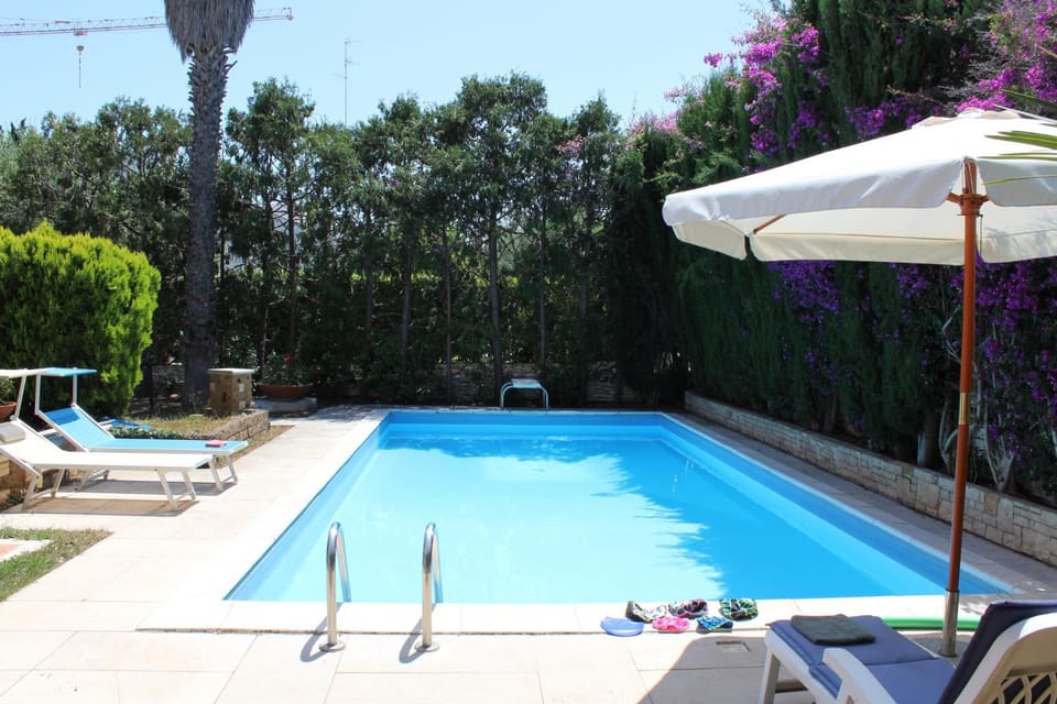 Property building, Day, Summer, Garden, View (from property/room), Other, Decorative detail, Garden view, Pool view, Swimming pool, Swimming pool