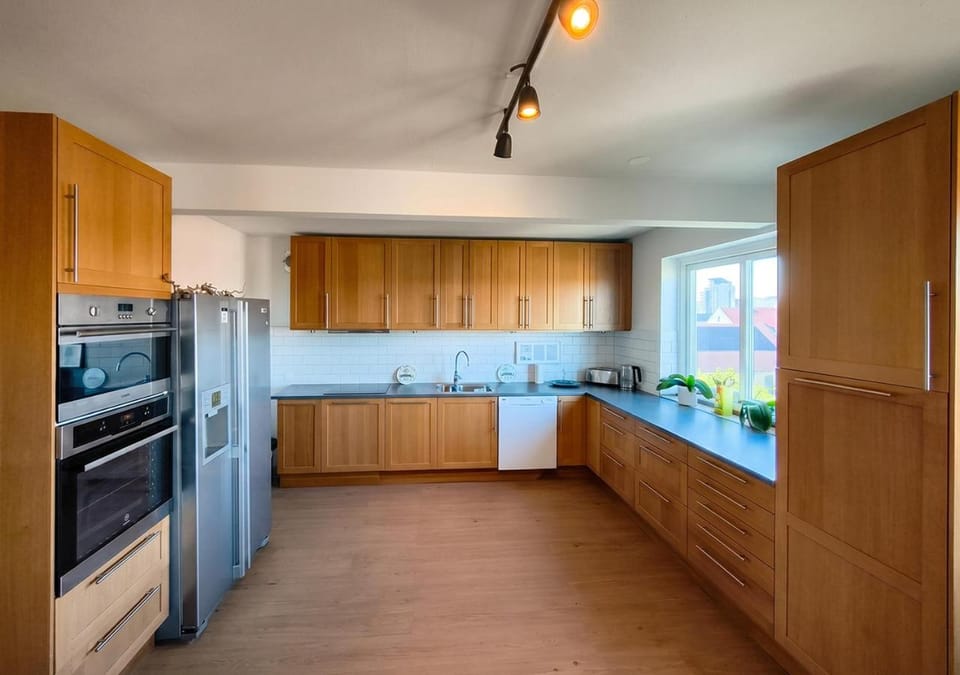 Kitchen or kitchenette, dishwasher, oven, stove