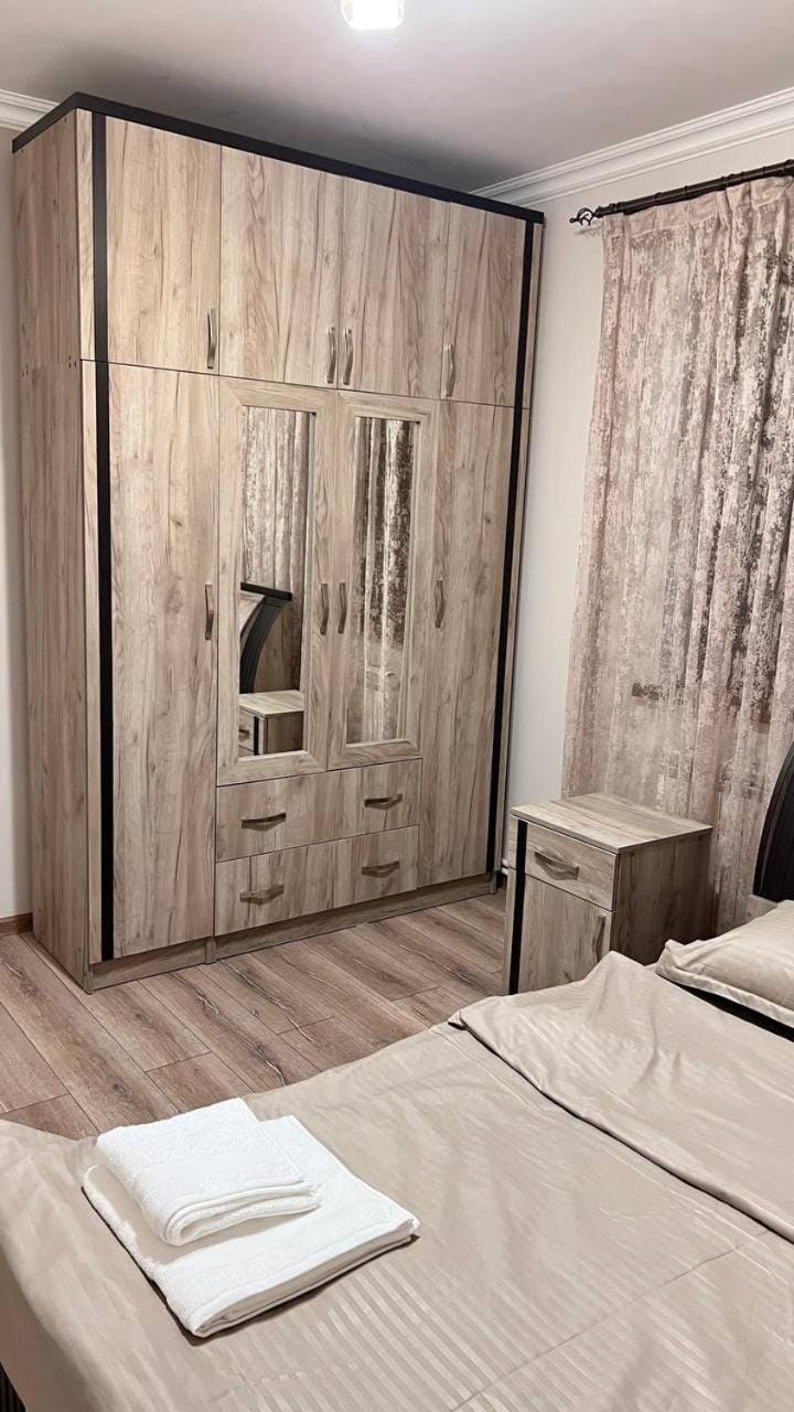 Bed, Bedroom, towels, wardrobe