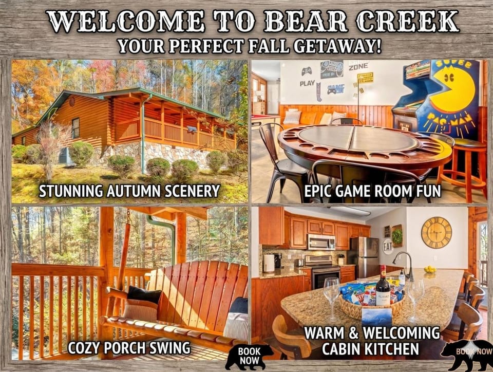 Rare Find1-Story Cabin Game Room EV Sleeps 16 Cabin in Gatlinburg
