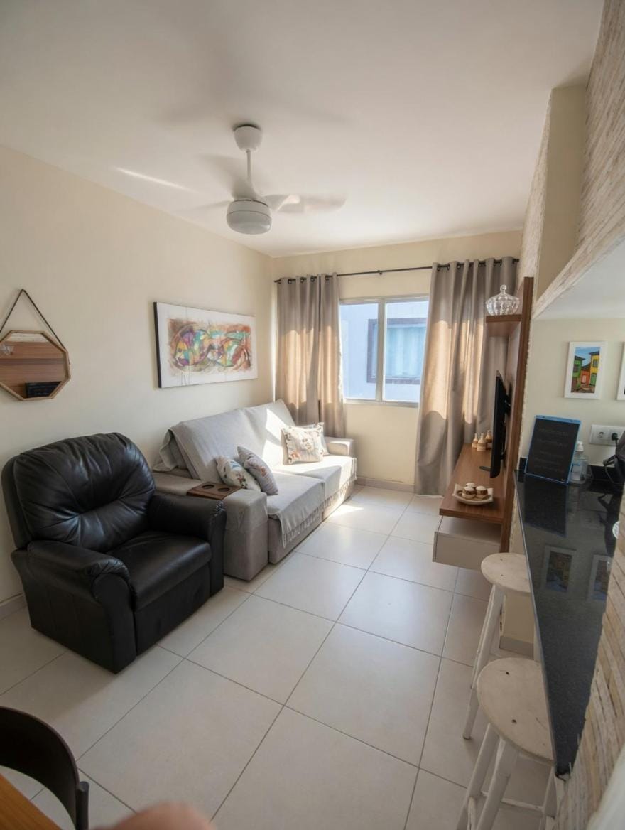 Apartamento pé na areia com varanda para 6 pessoas Apartment in State of São Paulo