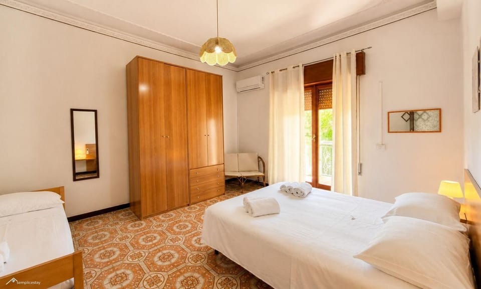 Bed, Photo of the whole room, Bedroom, towels, wardrobe