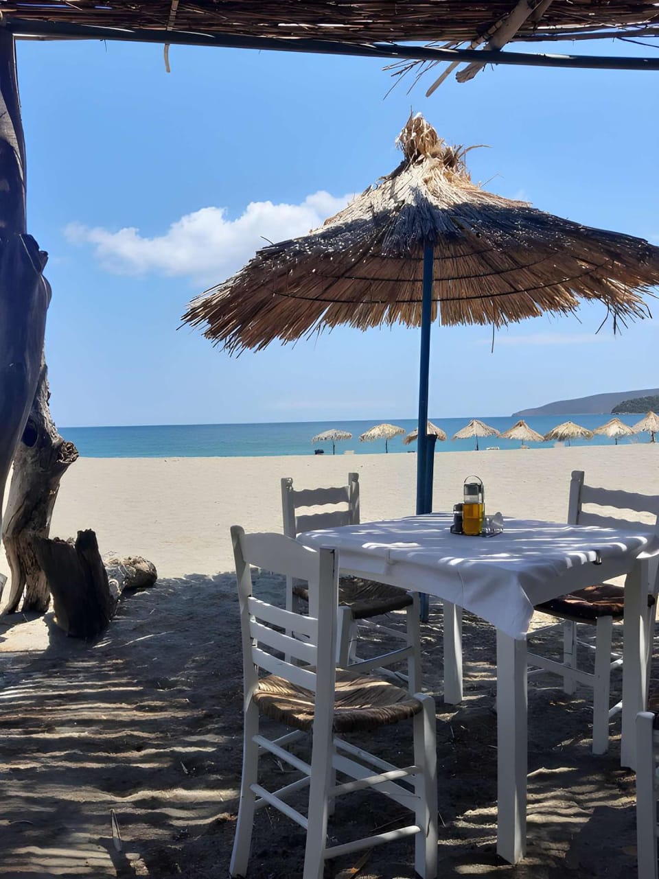 Restaurant/places to eat, Natural landscape, Dining area, Beach, Sea view