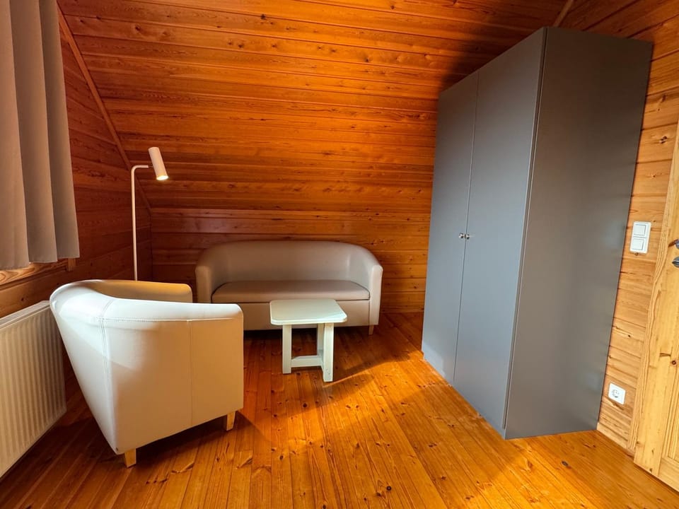 Seating area, wardrobe