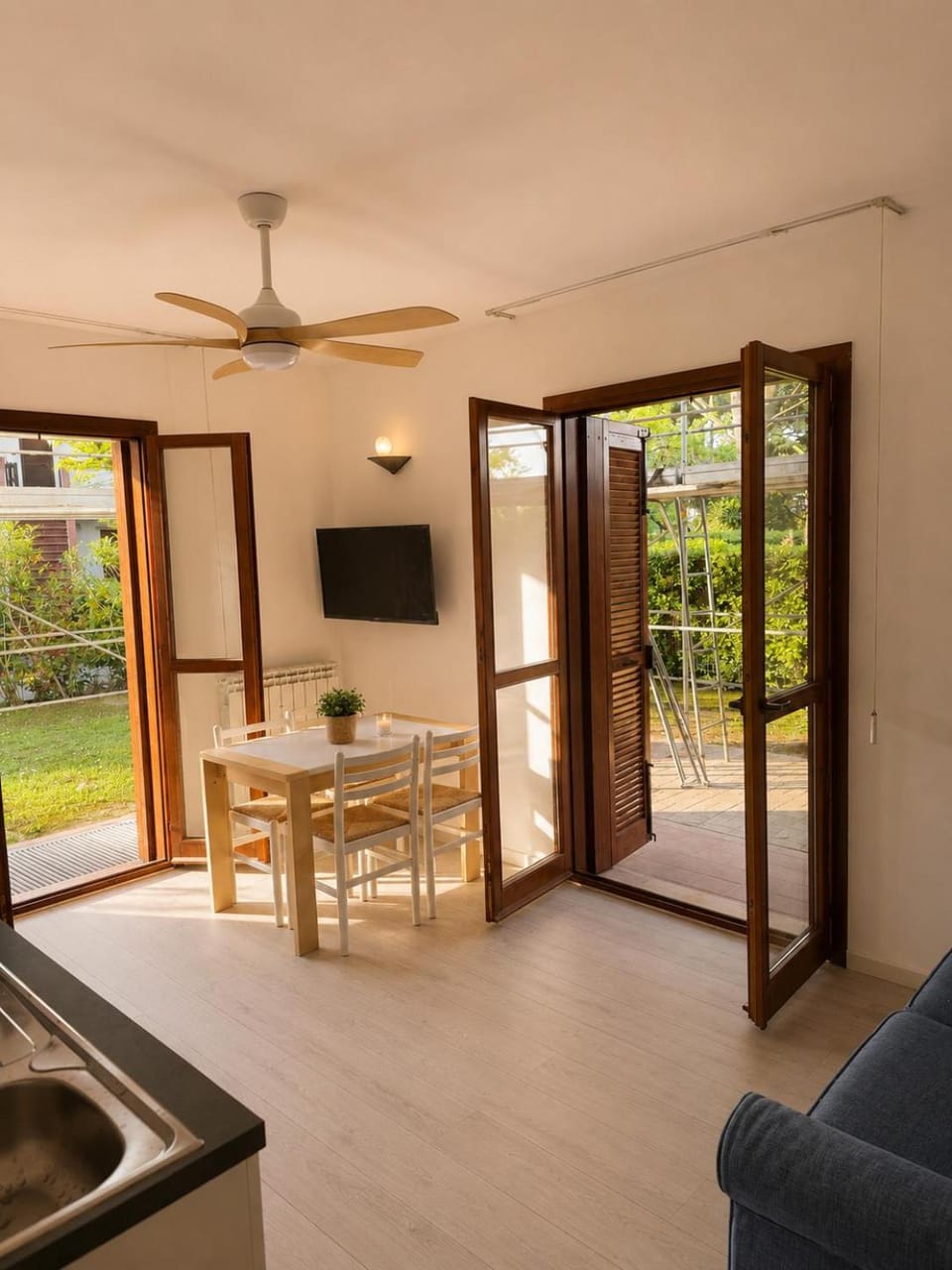 Living room, kitchen