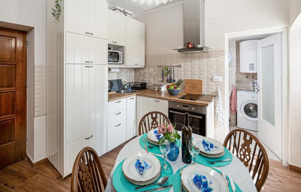 Kitchen or kitchenette, dishwasher, oven, stove