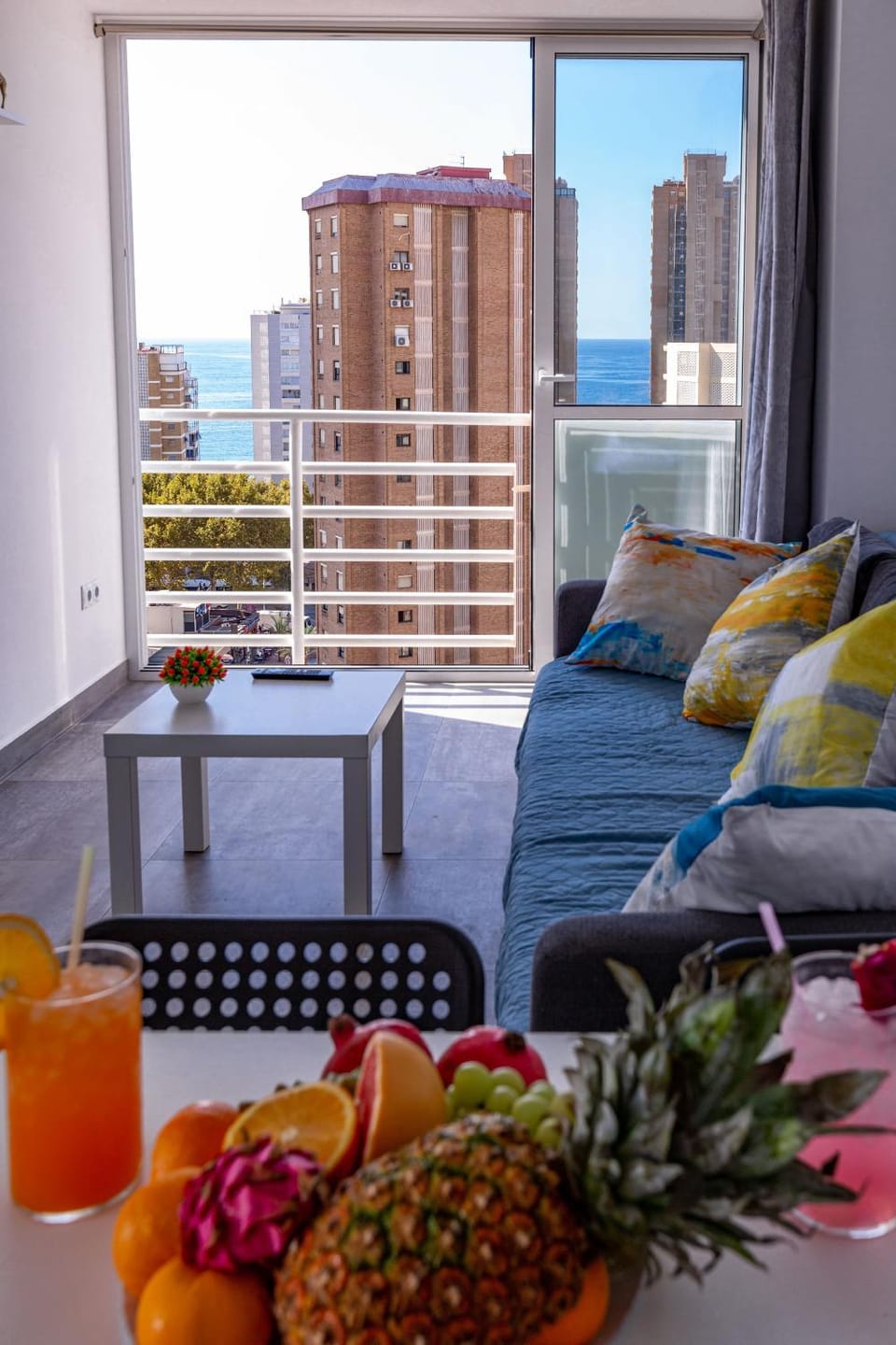 View (from property/room), Living room, Seating area, Sea view