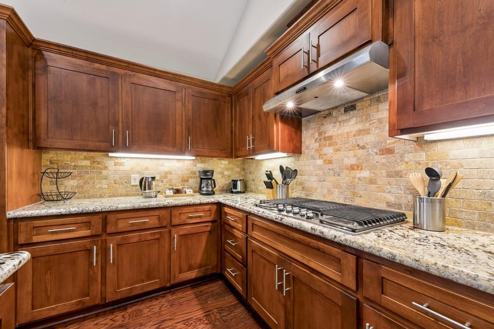 Kitchen or kitchenette, furniture, stove, kitchen