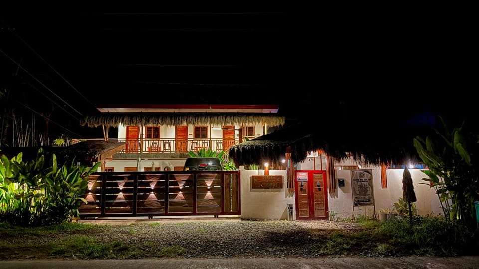 Property building, Night, Garden, Garden view