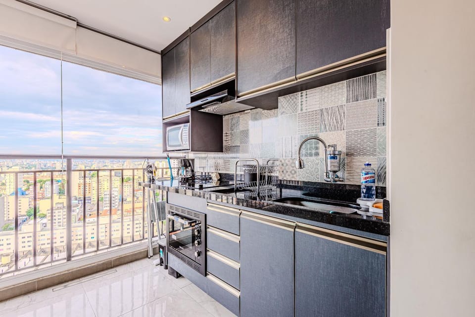 Vista Incrivel com Piscina Garagem e Academia ao lado do metrô Santa Cecília Apartment in Sao Paulo City