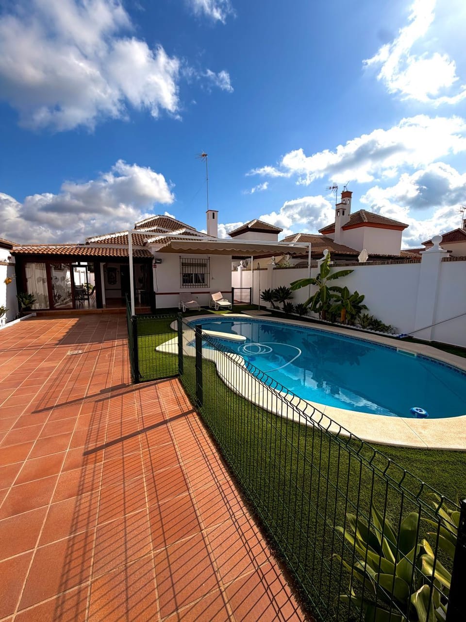 Patio, Pool view, Swimming pool, sunbed