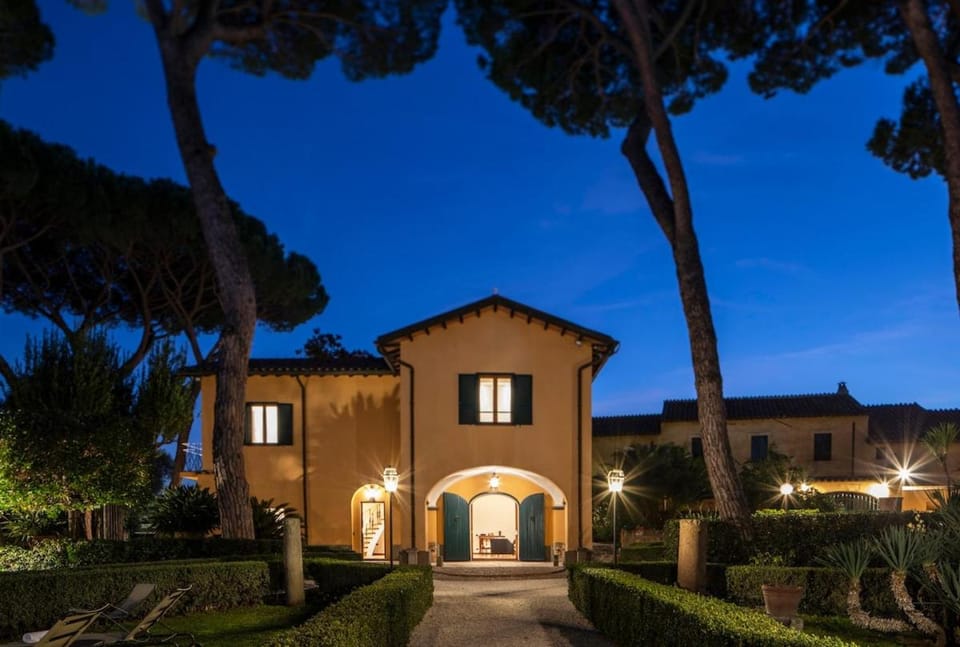 Property building, Night, Garden