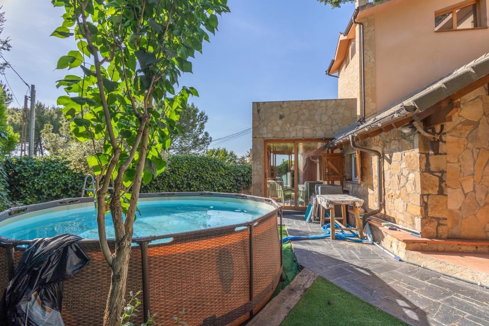 Property building, Living room, Swimming pool