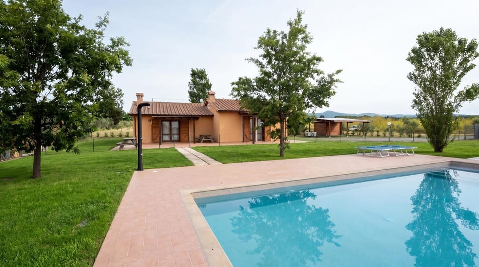 Property building, Day, Natural landscape, Garden, Garden view, Pool view, Swimming pool