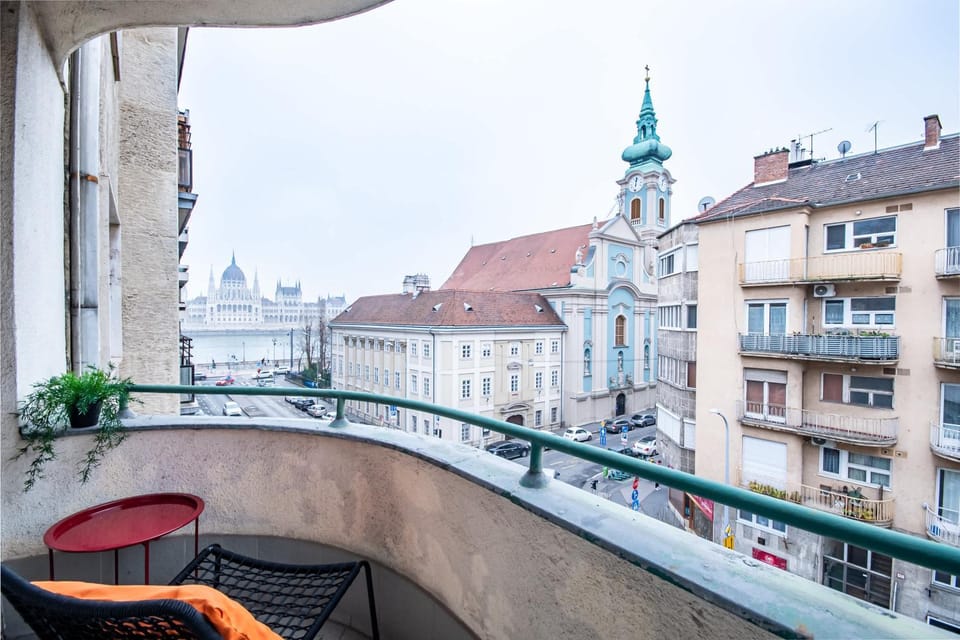 Balcony - View to River - Comfy Apartment in Budapest