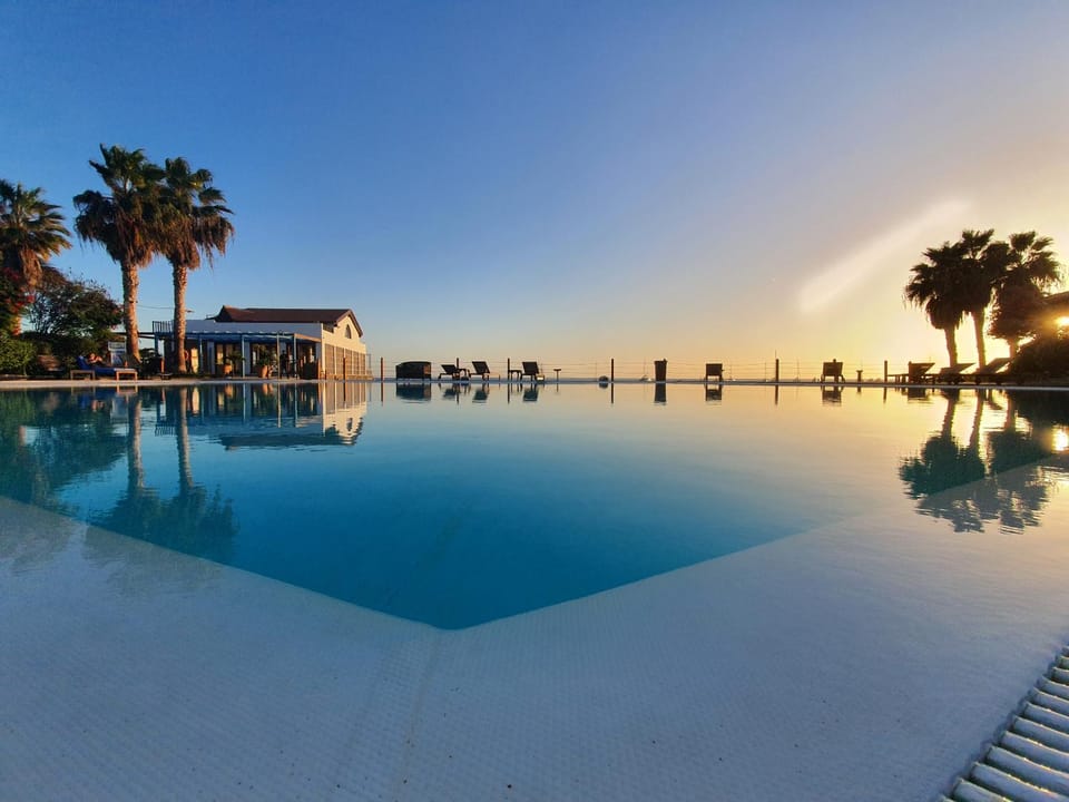 Pool view, Sunset