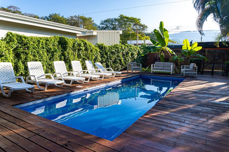 Day, Natural landscape, Garden, Garden view, Pool view, Swimming pool, sunbed