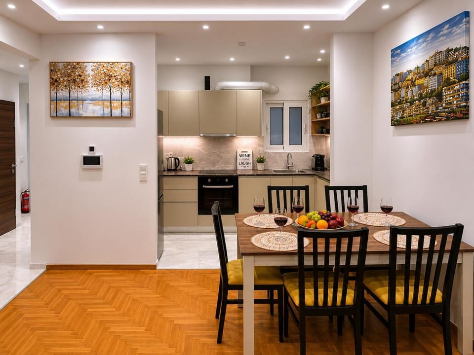 Kitchen or kitchenette, Living room, Seating area, Dining area, dishwasher, oven, stove