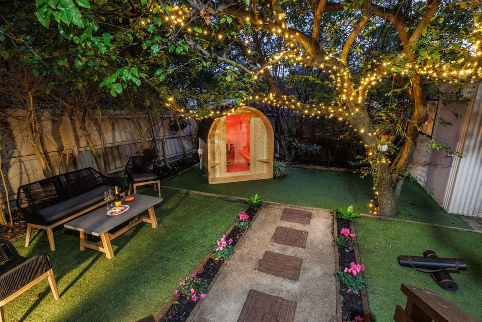 Night, Garden, Sauna, Garden view
