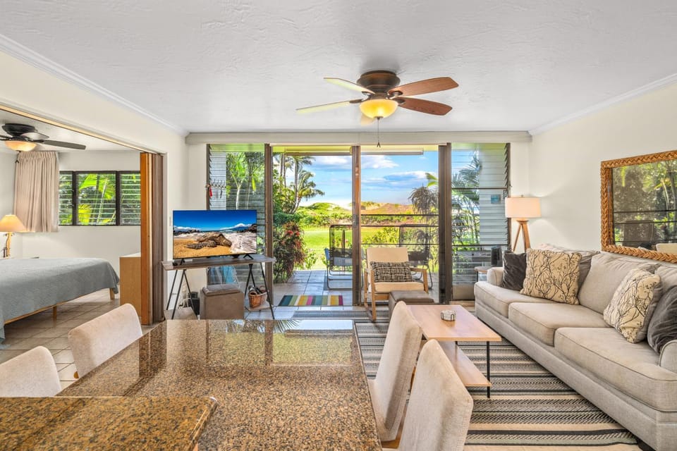 Waiohuli Beach Hale A-103 Ocean Front Complex, Ocean View, Steps to the Beach Apartment in Kihei
