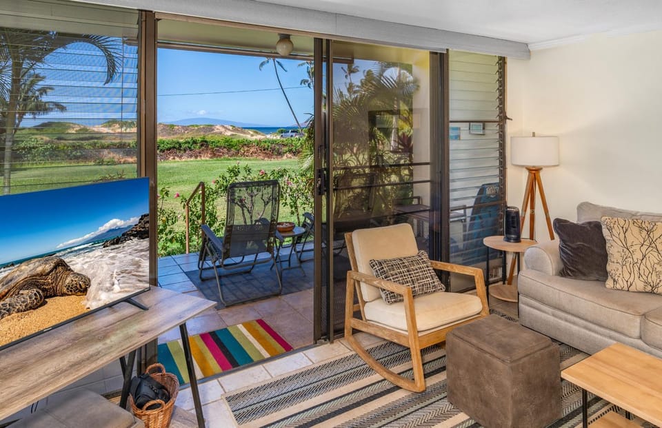 Waiohuli Beach Hale A-103 Ocean Front Complex, Ocean View, Steps to the Beach Apartment in Kihei